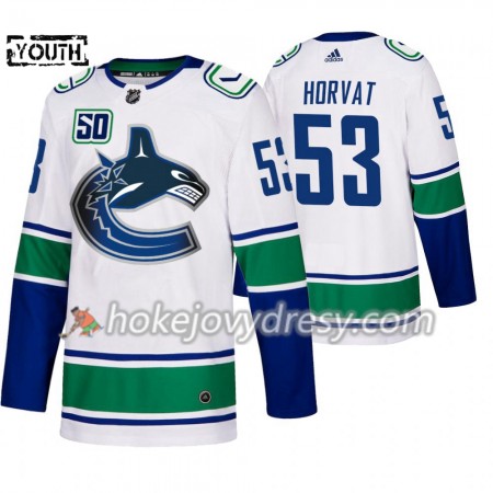 Dětské Hokejový Dres Vancouver Canucks Bo Horvat 53 50th Anniversary Adidas 2019-2020 Bílá Authentic